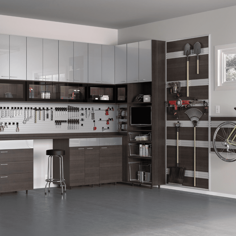 Rustic kitchen with warm wooden tones and a large kitchen island