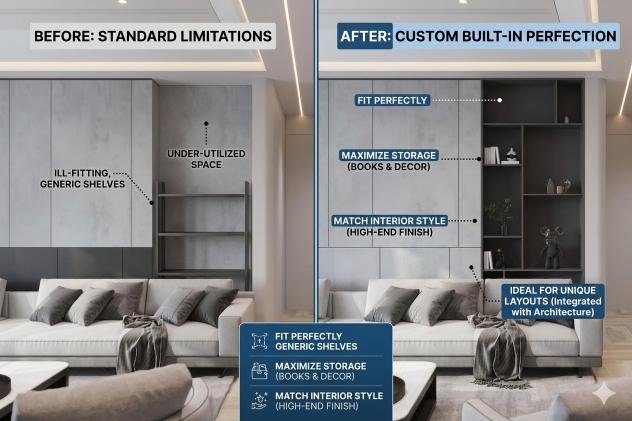 built-in shelves infographics