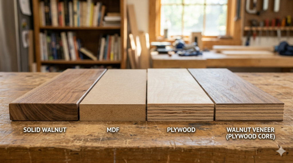 common bookshelf materials