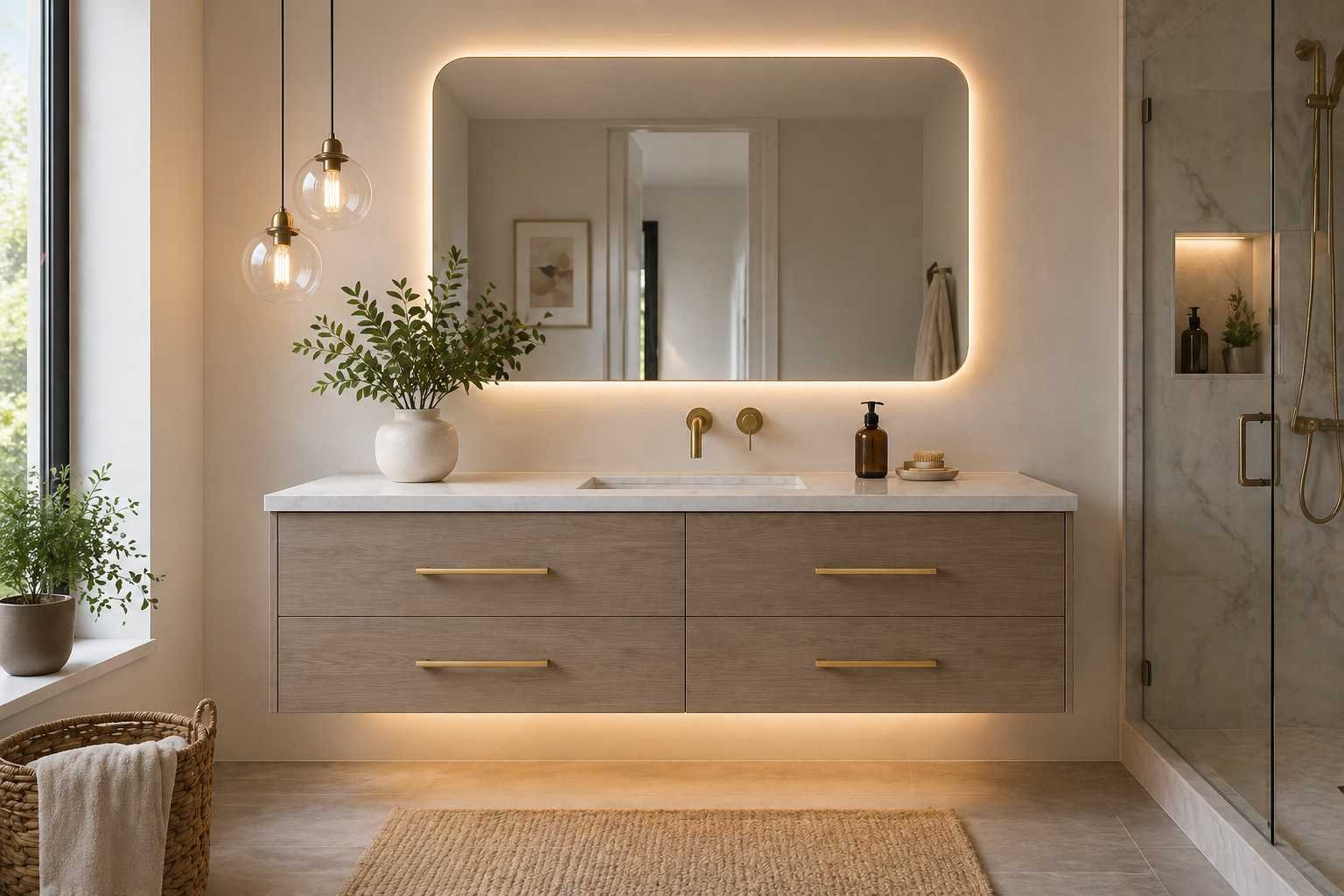 Floating Bathroom Cabinets for a Clean, Modern Look