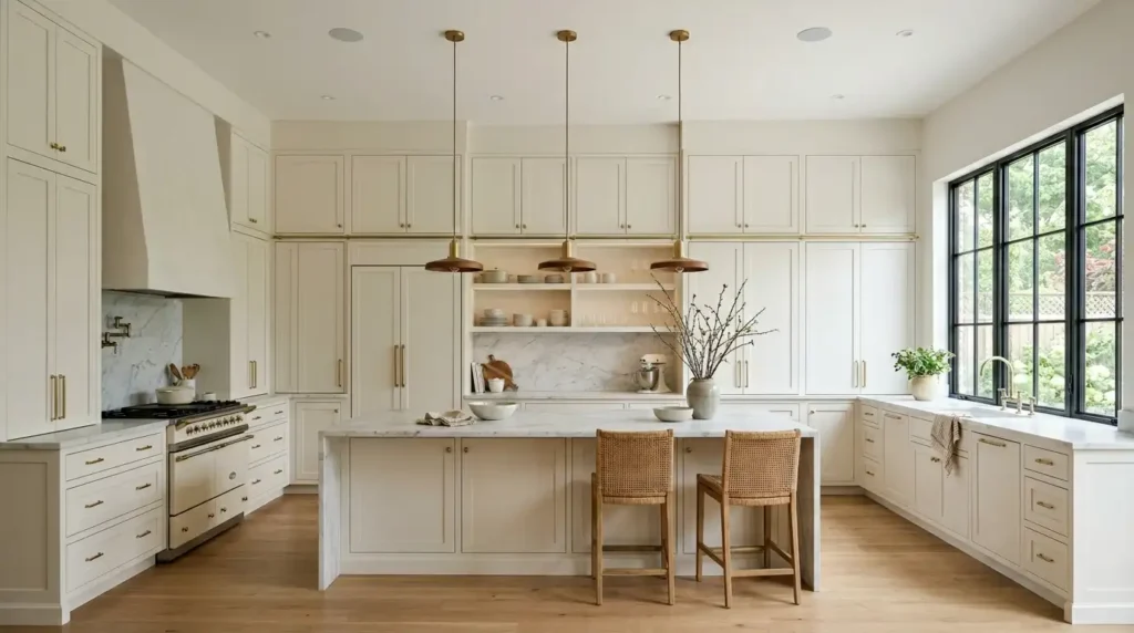 Ceiling height kitchen cabinet doors going all the way to ceiling with no gap