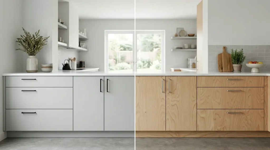 illustrating the differences between MDF and plywood