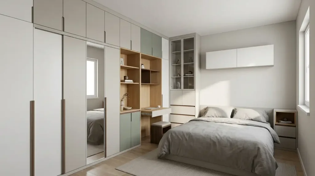 showcasing a modern cabinet design for storage and organization