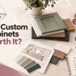 Custom cabinet samples with kitchen design plans and materials