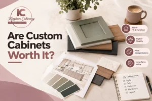 Custom cabinet samples with kitchen design plans and materials